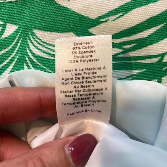 Talbots Womens Pencil Mini Skirt Green Palm Print Green Size 2‎ - Picture 8 of 9